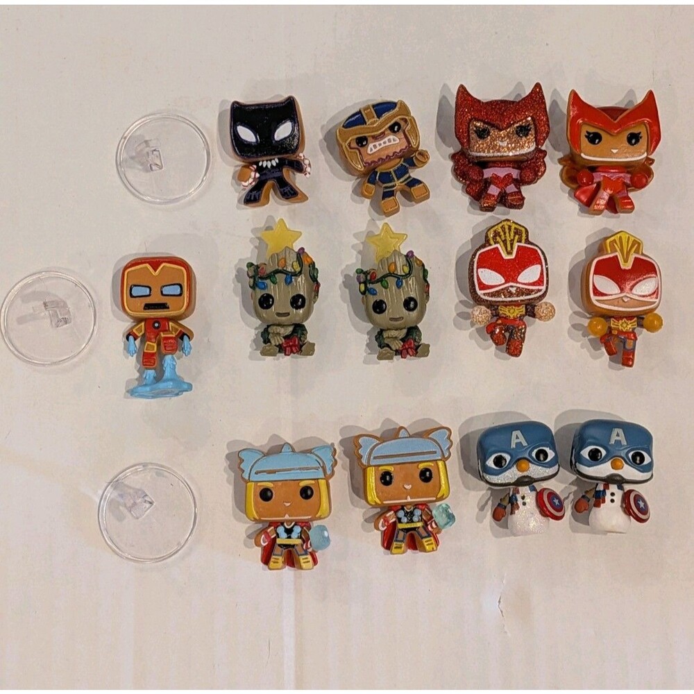 Funko POP! Mini Marvel Christmas Advent Calendar lot of 13 Figures, 3 Stands